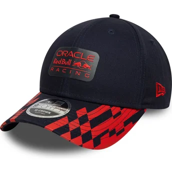 New Era Curved Brim 9FORTY M-Crown Visor Print Red Bull Racing Formula 1 Navy Blue and Red Snapback Cap