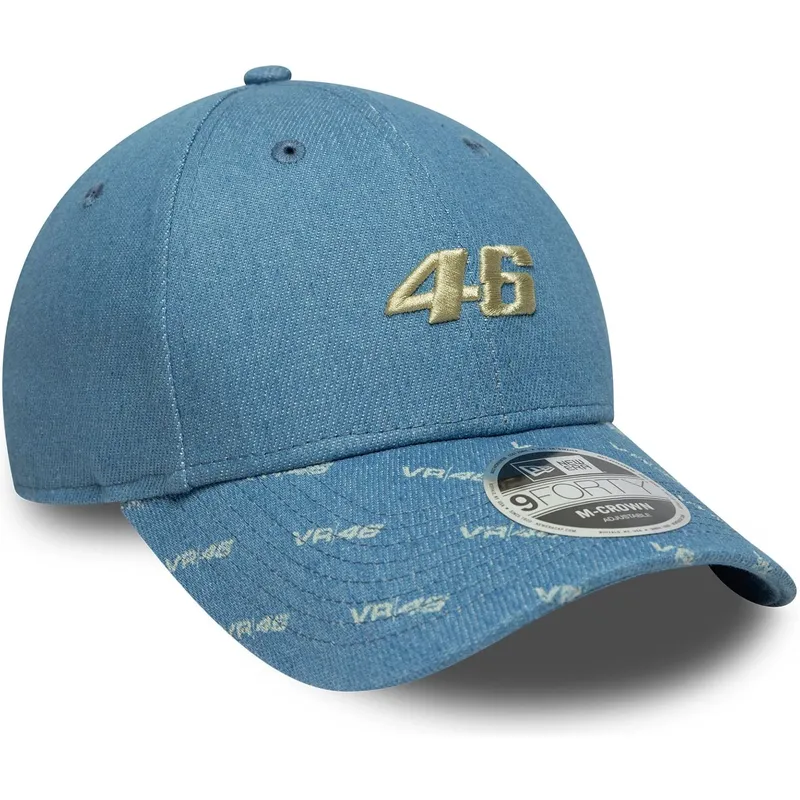 new-era-curved-brim-9forty-m-crown-denim-valentino-rossi-vr46-motogp-blue-snapback-cap
