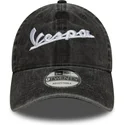 schwarze-verstellbare-curved-cap-9twenty-washed-von-vespa-piaggio-von-new-era