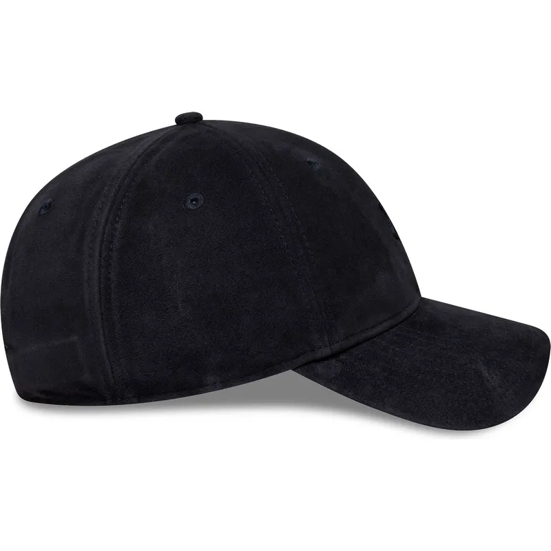 marineblaue-verstellbare-curved-cap-mit-marineblauen-logo-9twenty-suede-der-new-york-yankees-mlb-von-new-era