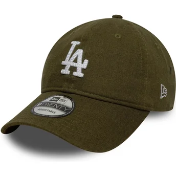 Grön böjd justerbar keps 9TWENTY Linen från Los Angeles Dodgers MLB av New Era