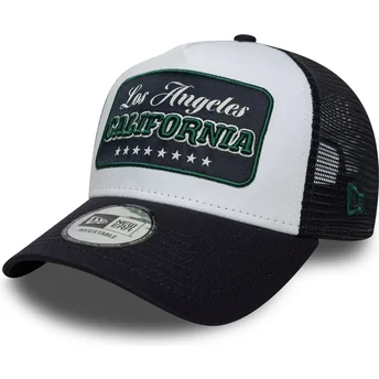 Sapkák ívelt sötétkék snapback A Frame Frame Location Los Angeles Ciudades y Playas California New Era