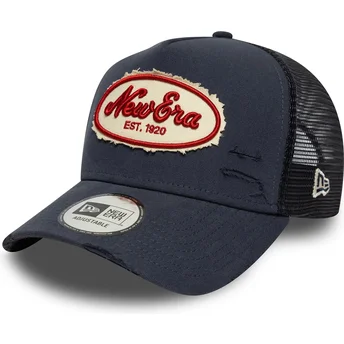 Trucker-Cap marineblau A Frame Oval Canvas Distress von New Era