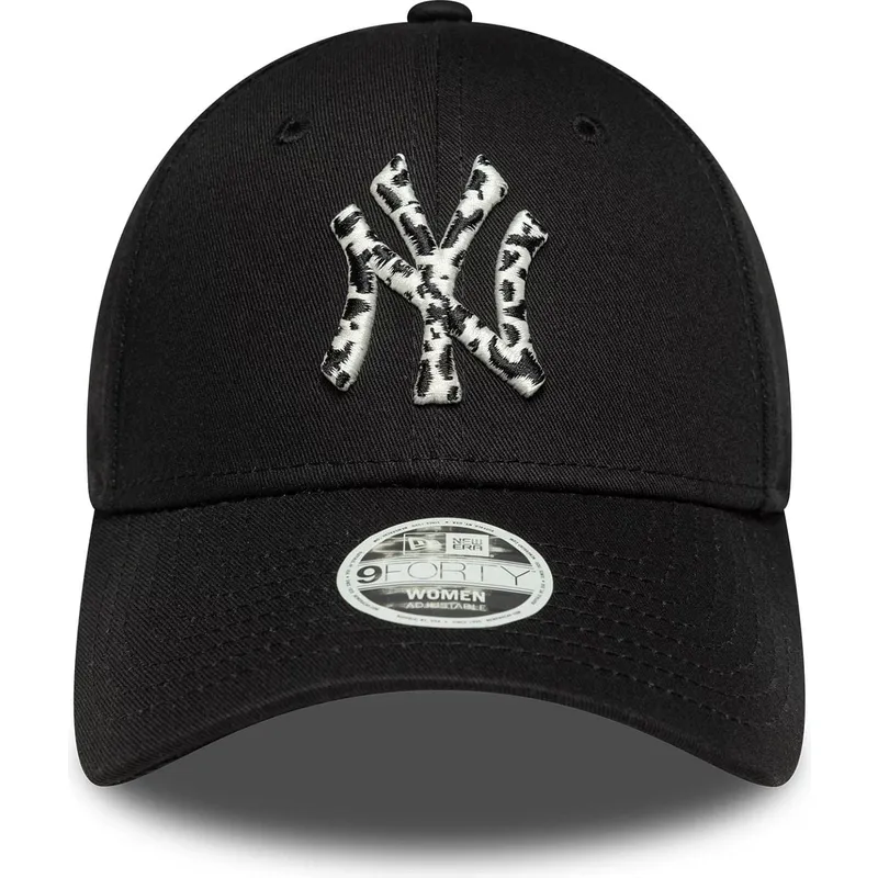 new-era-curved-brim-women-9forty-animal-infill-new-york-yankees-mlb-black-adjustable-cap