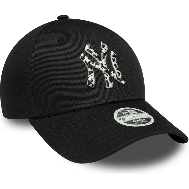 new-era-curved-brim-women-9forty-animal-infill-new-york-yankees-mlb-black-adjustable-cap