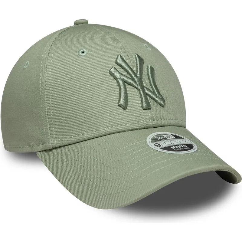 ljusgron-bojd-justerbar-keps-med-gront-logotyp-for-dam-9forty-league-essential-fran-new-york-yankees-mlb-av-new-era