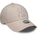 justerbar-rosa-bojd-keps-med-rosa-logotyp-for-dam-9forty-metallic-logo-fran-new-york-yankees-mlb-av-new-era