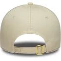 beige-verstellbare-curved-cap-fur-damen-9forty-sequin-wordmark-der-new-york-yankees-mlb-von-new-era