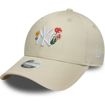 Cap ívelt бежов регулируема лента 9FORTY Floral Icon New York Yankees MLB New Era