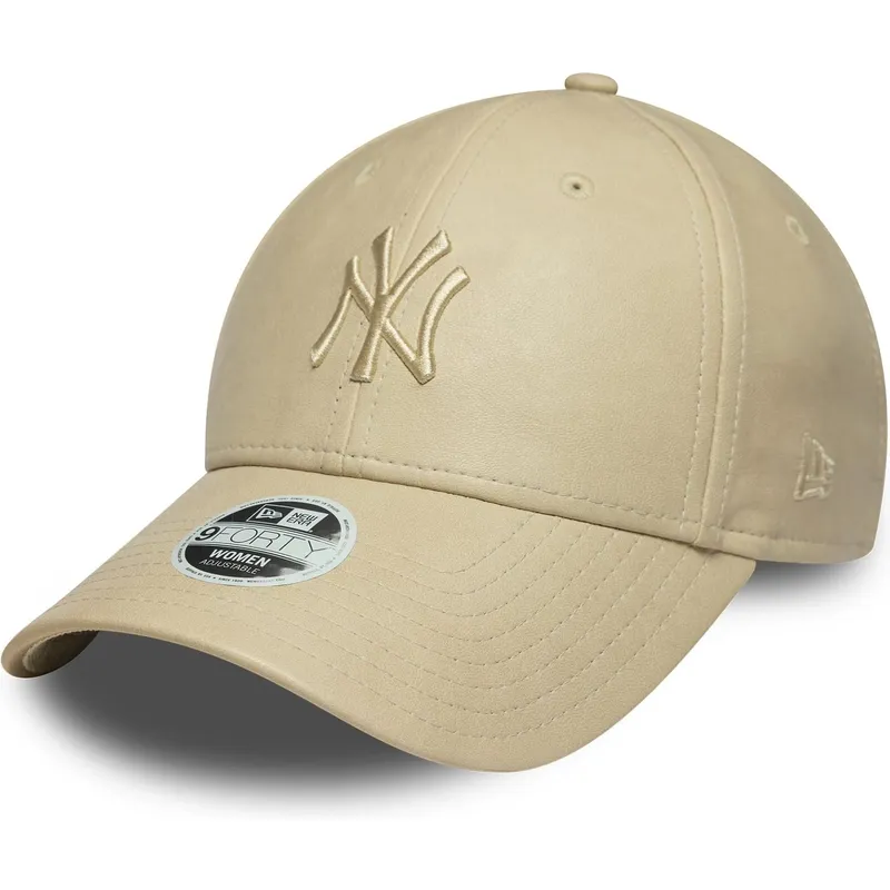 gorra-curva-beige-ajustable-con-logo-beige-para-mujer-9forty-pu-de-new-york-yankees-mlb-de-new-era