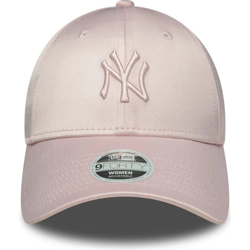 new-era-curved-brim-women-pink-logo-9forty-satin-new-york-yankees-mlb-pink-adjustable-cap