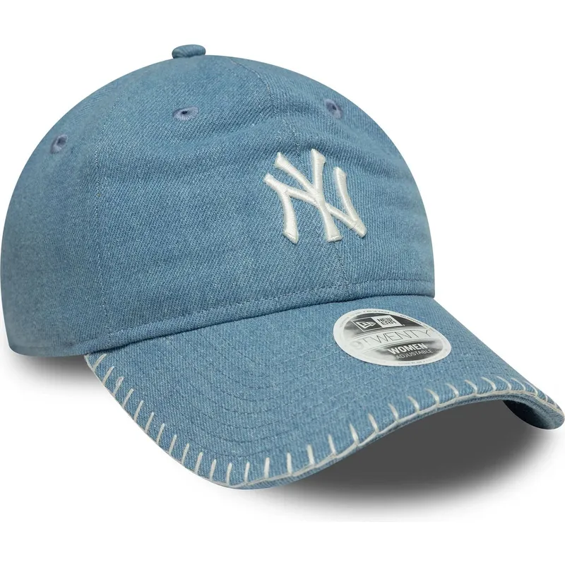 gorra-curva-azul-ajustable-para-mujer-9twenty-denim-stitch-de-new-york-yankees-mlb-de-new-era