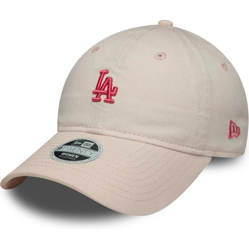 gorra-curva-rosa-ajustable-para-mujer-9twenty-washed-mini-de-los-angeles-dodgers-mlb-de-new-era