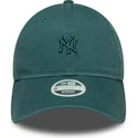 new-era-curved-brim-women-9twenty-washed-mini-new-york-yankees-mlb-green-adjustable-cap