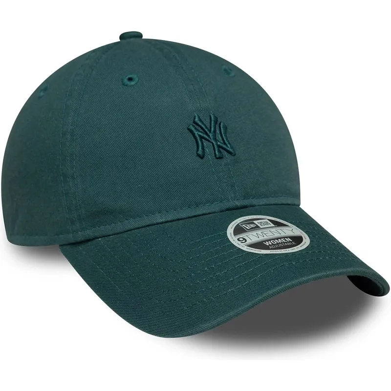 new-era-curved-brim-women-9twenty-washed-mini-new-york-yankees-mlb-green-adjustable-cap