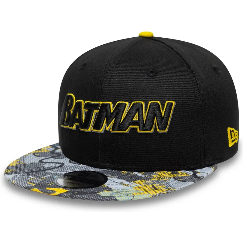 new-era-flat-brim-youth-9fifty-dc-comics-batman-black-snapback-cap