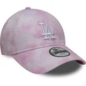 gebogene-rosa-verstellbare-kappe-fur-kinder-9twenty-tie-dye-der-los-angeles-dodgers-mlb-von-new-era