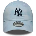 blaue-gebogene-verstellbare-kappe-fur-kinder-9twenty-tie-dye-der-new-york-yankees-mlb-von-new-era