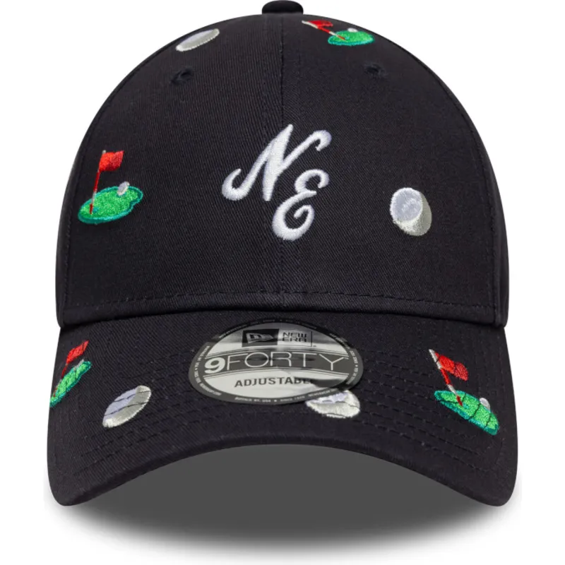 marineblaue-verstellbare-curved-cap-9forty-golf-all-over-print-von-new-era