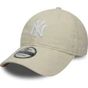 cap-ivelt-bezhov-reguliruema-lenta-9twenty-linen-new-york-yankees-mlb-new-era