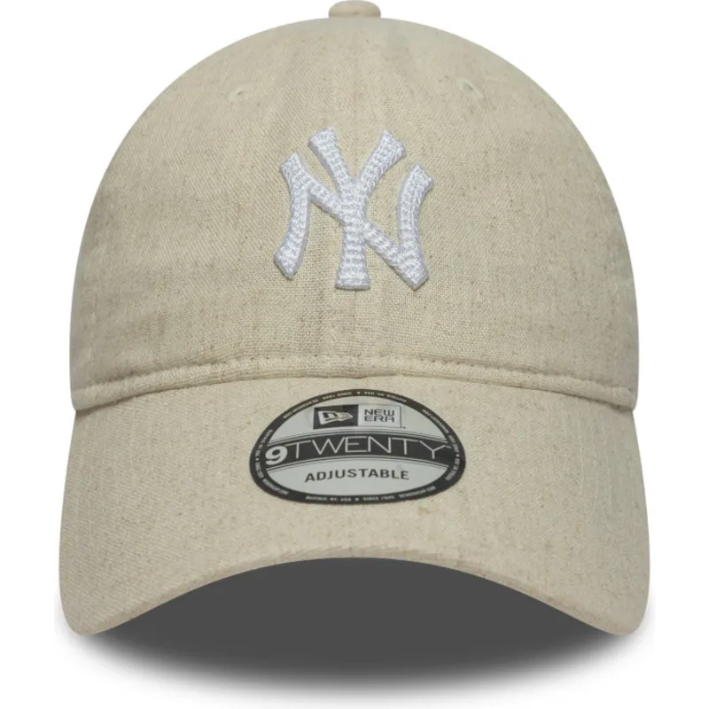 cap-ivelt-bezhov-reguliruema-lenta-9twenty-linen-new-york-yankees-mlb-new-era
