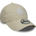 bojd-beige-justerbar-keps-9twenty-linen-new-york-yankees-mlb-fran-new-era