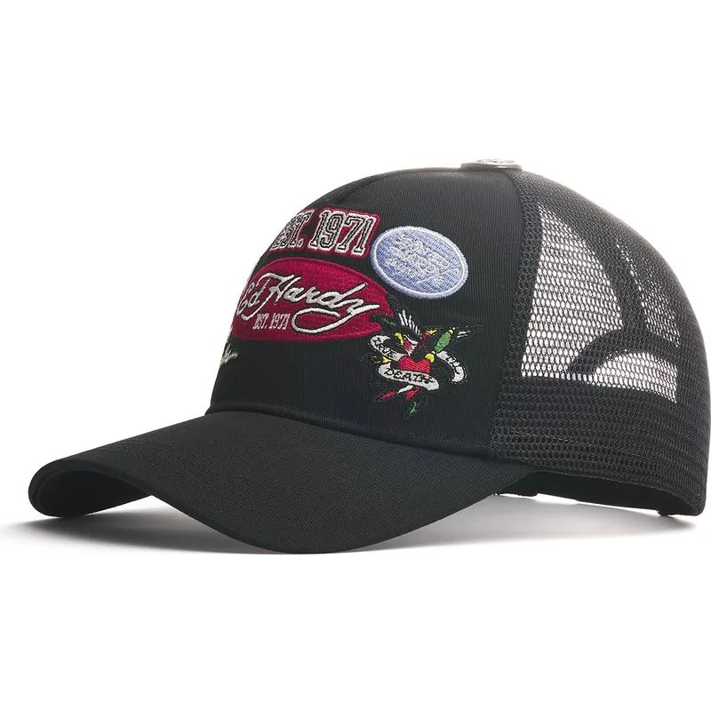 sapkak-ivelt-fekete-snapback-est-1971-varsity-ed-hardy