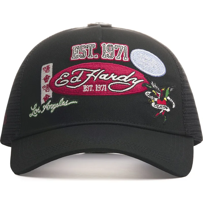 sapkak-ivelt-fekete-snapback-est-1971-varsity-ed-hardy