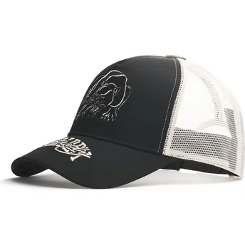 Gorra trucker negra Contrast Stitch Panther Graphic de Ed Hardy