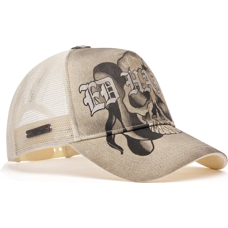 sapkak-ivelt-bezs-snapback-gothic-skull-graphic-ed-hardy