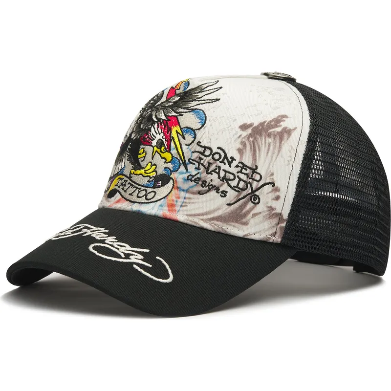 trucker-cap-weiss-und-schwarz-tattoo-eagle-graphic-von-ed-hardy
