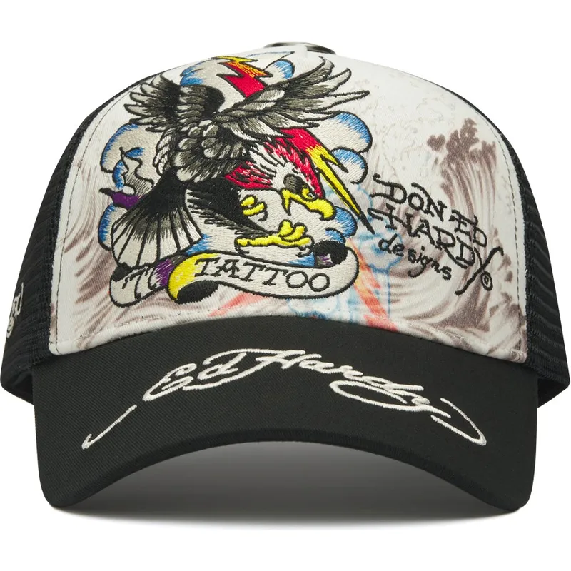 trucker-cap-weiss-und-schwarz-tattoo-eagle-graphic-von-ed-hardy