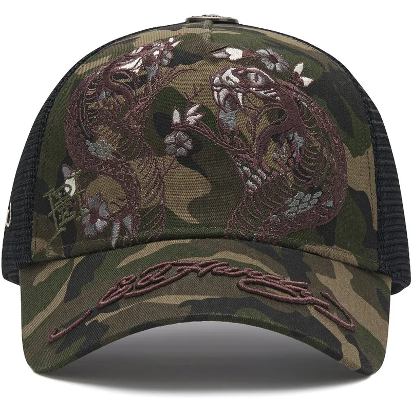 trucker-cap-camouflage-2-snakes-von-ed-hardy