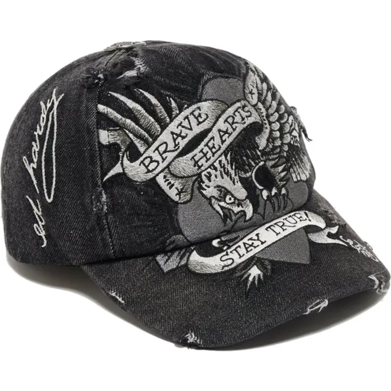 sapkak-ivelt-fekete-allithato-brave-hearts-ed-hardy