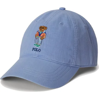 Sapkák ívelt kék állítható pánt Classic Sport Twill Bear Polo Ralph Lauren