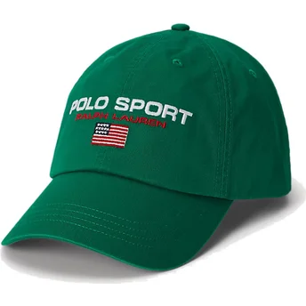 Sapkák ívelt zöld állítható Sport Twill Polo Ralph Lauren