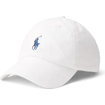 Gorra curva blanca ajustable Linen de Polo Ralph Lauren
