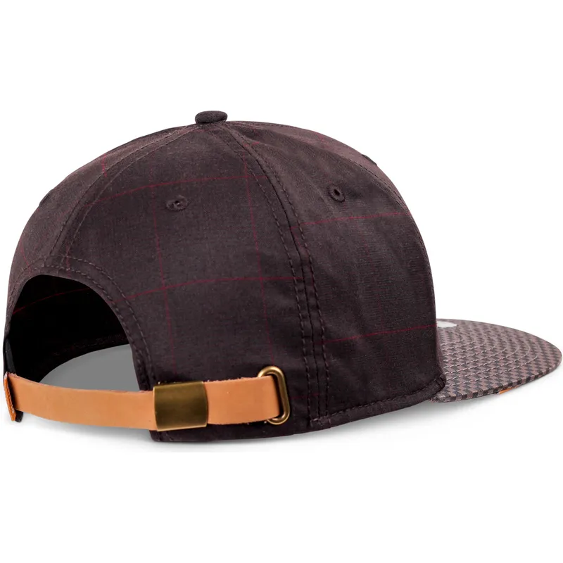 gorra-plana-marron-ajustable-glencheck-de-djinns