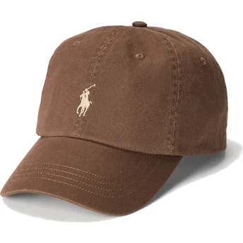 Sapkák ívelt barna állítható Cotton Chino Classic Sport Polo Ralph Lauren