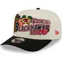 beige-och-svart-kurvad-keps-snapback-9fifty-a-frame-classic-fran-chicago-blackhawks-nhl-av-new-era