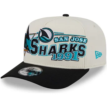 Sapkák ívelt bézs snapback 9FIFTY A Frame Classic San Jose Sharks NHL New Era