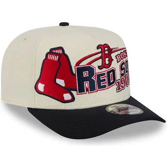 New Era Curved Brim 9FIFTY A Frame Classic Boston Red Sox MLB Beige and Black Snapback Cap