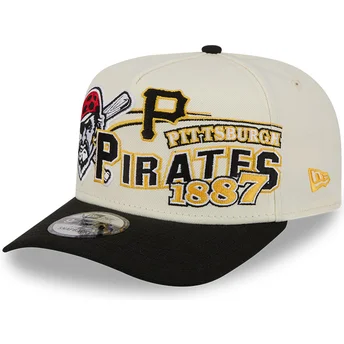 Beige und schwarze gebogene Snapback-Kappe 9FIFTY A Frame Classic der Pittsburgh Pirates MLB von New Era