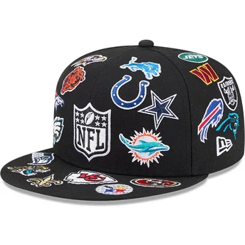 Sapkák lapos fekete illesztett 59FIFTY All Over NFL New Era