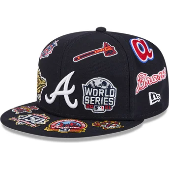 Sapkák lapos fekete illesztett 59FIFTY All Over Atlanta Braves MLB New Era