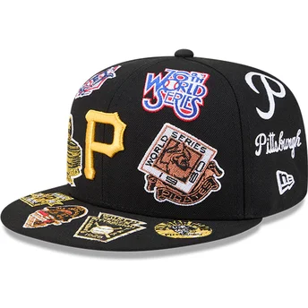 Cap lapos черен регулиран 59FIFTY All Over Pittsburgh Pirates MLB New Era