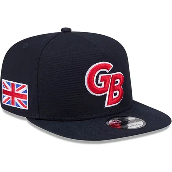 Sapkák lapos sötétkék snapback 9FIFTY A Frame Great Britain 2026 World Baseball Classic World Baseball Classic New Era