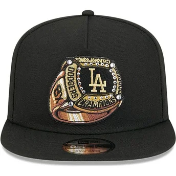 Gorra plana negra snapback 9FIFTY A Frame Ring de Los Angeles Dodgers MLB de New Era