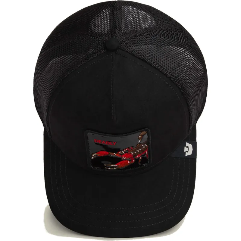 trucker-cap-schwarz-skorpion-deadly-black-out-scorpion-metallic-the-farm-von-goorin-bros