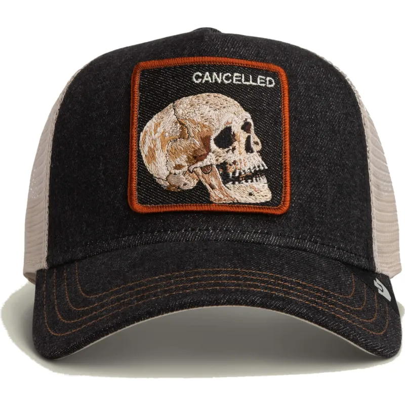 svart-trucker-keps-med-dodskalle-cancelled-denim-skull-the-farm-fran-goorin-bros
